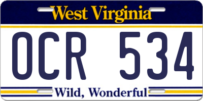 WV license plate OCR534