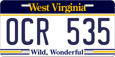 WV license plate OCR535