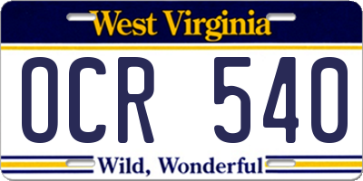 WV license plate OCR540