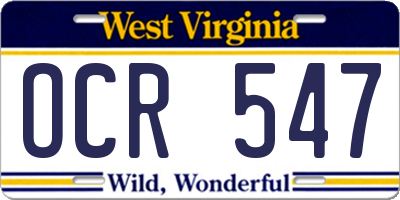 WV license plate OCR547