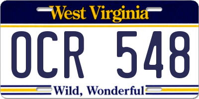 WV license plate OCR548