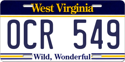WV license plate OCR549