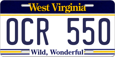 WV license plate OCR550