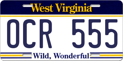 WV license plate OCR555