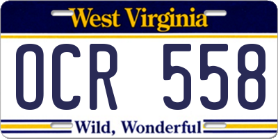 WV license plate OCR558