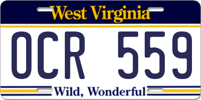 WV license plate OCR559