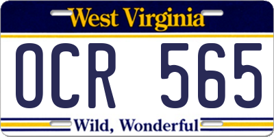 WV license plate OCR565