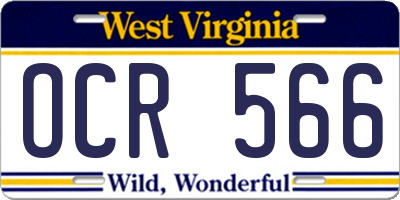 WV license plate OCR566