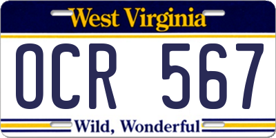 WV license plate OCR567