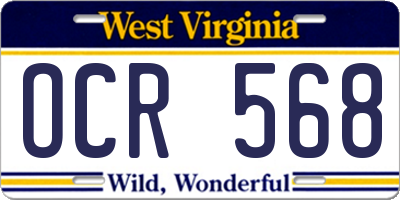 WV license plate OCR568