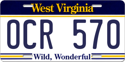 WV license plate OCR570