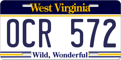 WV license plate OCR572