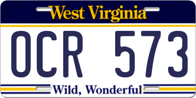 WV license plate OCR573