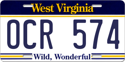 WV license plate OCR574