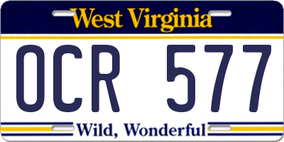 WV license plate OCR577