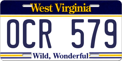 WV license plate OCR579