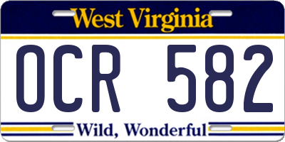 WV license plate OCR582