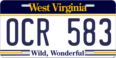 WV license plate OCR583