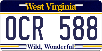 WV license plate OCR588