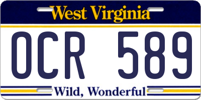 WV license plate OCR589