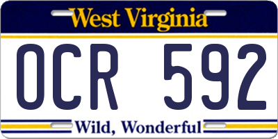 WV license plate OCR592