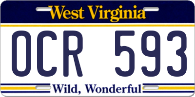 WV license plate OCR593