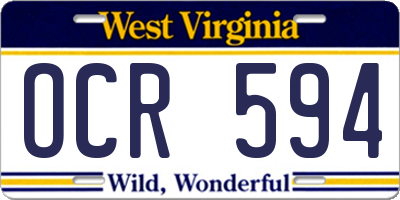 WV license plate OCR594
