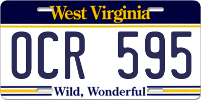 WV license plate OCR595