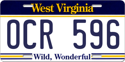 WV license plate OCR596