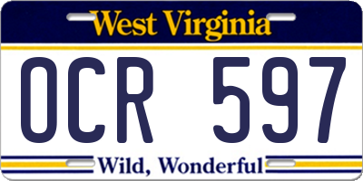 WV license plate OCR597