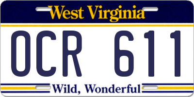 WV license plate OCR611