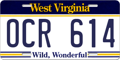 WV license plate OCR614