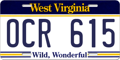 WV license plate OCR615