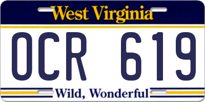 WV license plate OCR619