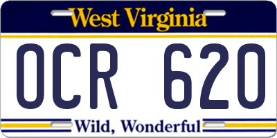 WV license plate OCR620