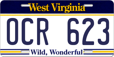 WV license plate OCR623