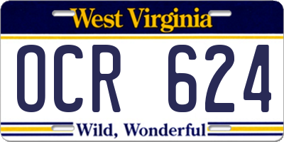 WV license plate OCR624