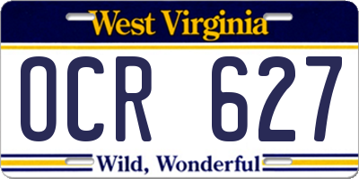 WV license plate OCR627