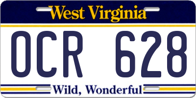 WV license plate OCR628