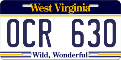 WV license plate OCR630