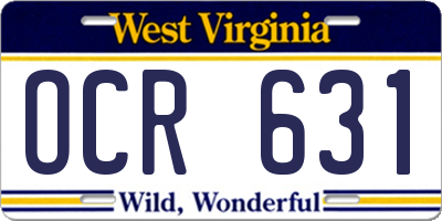 WV license plate OCR631