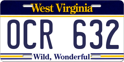 WV license plate OCR632