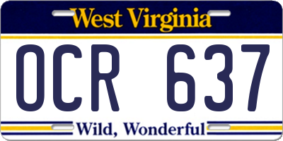 WV license plate OCR637