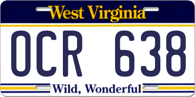 WV license plate OCR638