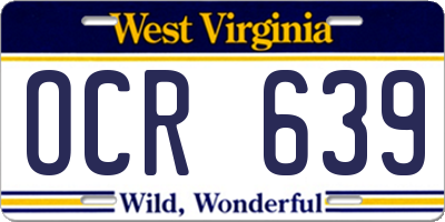 WV license plate OCR639