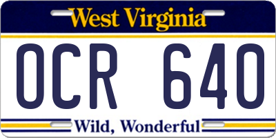 WV license plate OCR640