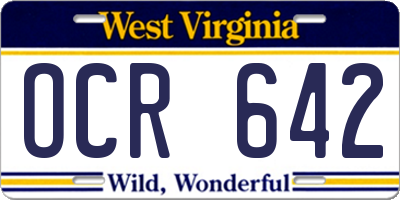 WV license plate OCR642