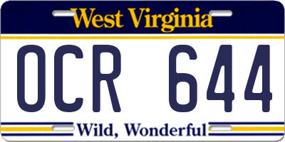 WV license plate OCR644