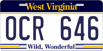 WV license plate OCR646
