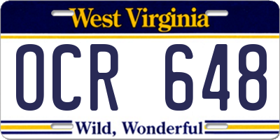 WV license plate OCR648
